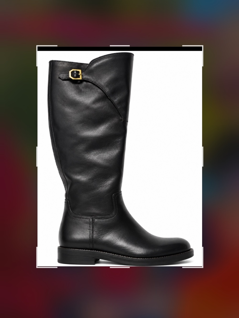 Cole Haan Black Leather Riding Boots Sz 7 - Picture 2 of 5